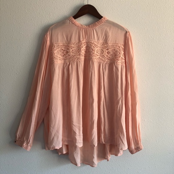 Cato Tops - Cato Fashions Crocheted Blouse Peach Size 26